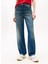 Yüksek Bel Düz Paça Slim Straight Koyu Mavi Kadın Denim Pantolon DW0DW205121A5 3
