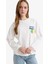 Loose Fit Bisiklet Yaka Sırt Baskılı Sweatshirt Tunik F9448AX25AU 3