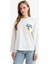 Loose Fit Bisiklet Yaka Sırt Baskılı Sweatshirt Tunik F9448AX25AU 5