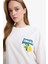 Loose Fit Bisiklet Yaka Sırt Baskılı Sweatshirt Tunik F9448AX25AU 6