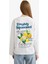 Loose Fit Bisiklet Yaka Sırt Baskılı Sweatshirt Tunik F9448AX25AU 7