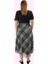 Kadın Midi Boy Ekose Desenli Örme Etek Tül Dantel Detaylı Günlük Kombinler Kaliteli Malzeme 3