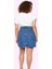Kadın Yüksek Bel Denim Kısa Etek A Line Rigid Dokuma Yırtmaçlı Pamuk Yaz Aylarının Vazgeçilmezi 3
