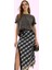 Kadın Ekose Tül Etek Yüksek Bel Asimetrik Kesim Yazlık Günlük Kullanım Yaz Aylarının Vazgeçilmezi 1