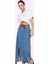 Kadın Pamuklu Denim Maxi Etek Yırtmaçlı A Line Günlük ve Şık Kombinler Için Modern Tasarım 1
