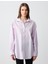 Lila %100 Pamuk Rahat Kesim Uzun Kollu Poplin Dokuma Gömlek 1
