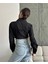 Yanı Kemer Detaylı Crop Gömlek Siyah S4009 4