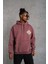 Erkek Kilim Desen Kapüşonlu Sweat - Gül Kurusu 4