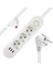 Akım Korumalı 3'lü Grup Priz 3 USB Çıkışlı 1.5 Metre kablosu 1