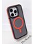 IPhone 14 Pro Max Uyumlu Kılıf Magsafe Özellikli Darbe Emici Şeritli Silikon Kapak 3