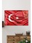 Kırmızı Dalgalı Türk Bayrağı Yatay Cam Tablo, Türkiye Bayrak, Ev Ofis Duvar Dekoru, Lüks Hediyelik 2