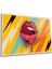 Pop Art Retro Kadın Dudağı Yatay Cam Tablo, Modern, Ev ve Ofis Duvar Dekoru, Lüks Hediyelik 1