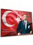 Türk Bayrağı ve Atatürk Yatay Cam Tablo, Vatanını En Çok Seven Görevini En Iyi Yapandır, Hediyelik 1