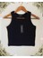 Clemantıs Kadın Kaşkorse Kumaş Askılı Crop Bluz Düz Renk 1