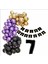 7 Yaş Siyah, Gold, Mor Balon+Banner Seti 1