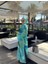 Turkuaz Yeşil Batik Renklerde Yazlık, Plaj, Günlük Kimono Kaftan Pareo 4