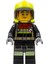 Minifigür - Fire - Male, Black Jacket And Legs With Reflective Stripes And Red Collar CTY1362 1