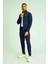 Slim Fit Lacivert Desenli Eşofman Takımı 5