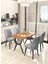 Parlazonhome Rina Serisi 70x110cm Atlantik Mutfak Masası, Mutfak Masa Takımı, 4 Gri Sandalye 1