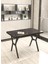 Rina 70x110 cm Siyah Mutfak Masası, Masa Sandalye Takımı, Masa Takımı, 4 Gri Sandalye 3