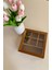 Akasya Bölmeli Çay Kutusu - Bölmeli Takı Kutusu Organizer -20.7X20.7X6.5 cm 1