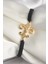 Pirinç Gold Renk Zirkon Taşlı Zambak Figür Asansörlü Makrome Model Kadın Bileklik 1
