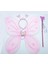Toz Pembe Renk Kelebek Kanadı Tacı ve Sopası 50X37 cm (4887) 1