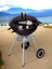Yuvarlak Kömürlü Mangal Ahşap Kulplu Tekerlekli Mangal 39 cm 1