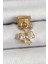 316L Çelik Sallantılı Zirkon Taşlı Fiyonk Model Gold Renk Nomination Charm 1