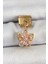 316L Çelik Sallantılı Zirkon Taşlı Çiçek Figürlü Kelebek Model Gold Renk Nomination Charm 1