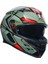 K3 Decept Matt Black Green Red Kapalı Kask 1