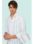 Erkek Slim Fit Ince Çizgili Gömlek Yaka Düğmeli Uzun Kollu Günlük Yaz Aylarının Vazgeçilmezi 1
