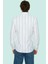Erkek Slim Fit Ince Çizgili Gömlek Yaka Düğmeli Uzun Kollu Günlük Yaz Aylarının Vazgeçilmezi 2