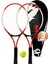 3lü Set Deluxe 21 Inç Çocuk Genç Tenis Raketi Seti Çantalı Çocuk Tennis L2 Grip 53 cm Kırmızı 670 1