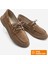 Kadın Hakiki Deri Bağlamalı Loafer Günlük Ayakkabı Enita Camel Süet 1