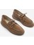 Kadın Hakiki Deri Bağlamalı Loafer Günlük Ayakkabı Enita Camel Süet 5