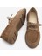 Kadın Hakiki Deri Bağlamalı Loafer Günlük Ayakkabı Enita Camel Süet 9