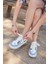 Kadın Sneaker Yüksek Taban Spor Ayakkabı Bilev Mavi Kot 8
