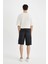 %100 Pamuk Kargo Fit Jean Bermuda Şort C1513AX24SM 8