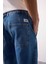 %100 Pamuk Relaxed Slouchy Fit Rahat Kesim Düz Paça Jean Yıkamalı Pantolon E5387AX25SP 5