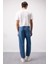 %100 Pamuk Relaxed Slouchy Fit Rahat Kesim Düz Paça Jean Yıkamalı Pantolon E5387AX25SP 6