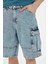%100 Pamuk Kargo Fit Jean Bermuda Şort C2047AX24SM 7