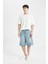 %100 Pamuk Baggy Jean Bermuda Şort C2048AX24SM 2