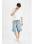 %100 Pamuk Baggy Jean Bermuda Şort C2048AX24SM 3