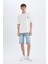 Slim Fit Dar Kesim Jean Bermuda Şort C2696AX24SM 1