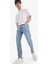 %100 Pamuk 90's Slim Fit Dar Kalıp Yüksek Bel Dar Paça Kar Yıkamalı Jean Pantolon F0161AX25SP 2