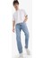 %100 Pamuk 90's Slim Fit Dar Kalıp Yüksek Bel Dar Paça Kar Yıkamalı Jean Pantolon F0161AX25SP 3