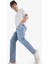 %100 Pamuk 90's Slim Fit Dar Kalıp Yüksek Bel Dar Paça Kar Yıkamalı Jean Pantolon F0161AX25SP 4