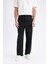 %100 Pamuk Baggy Fit Geniş Kalıp Normal Bel Geniş Paça Siyah Jean Pantolon E5388AX25SP 4