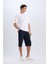 Slim Fit Dar Kesim Kargo Cepli Basic Düz Kapri Şort T4693AZ25SM 3